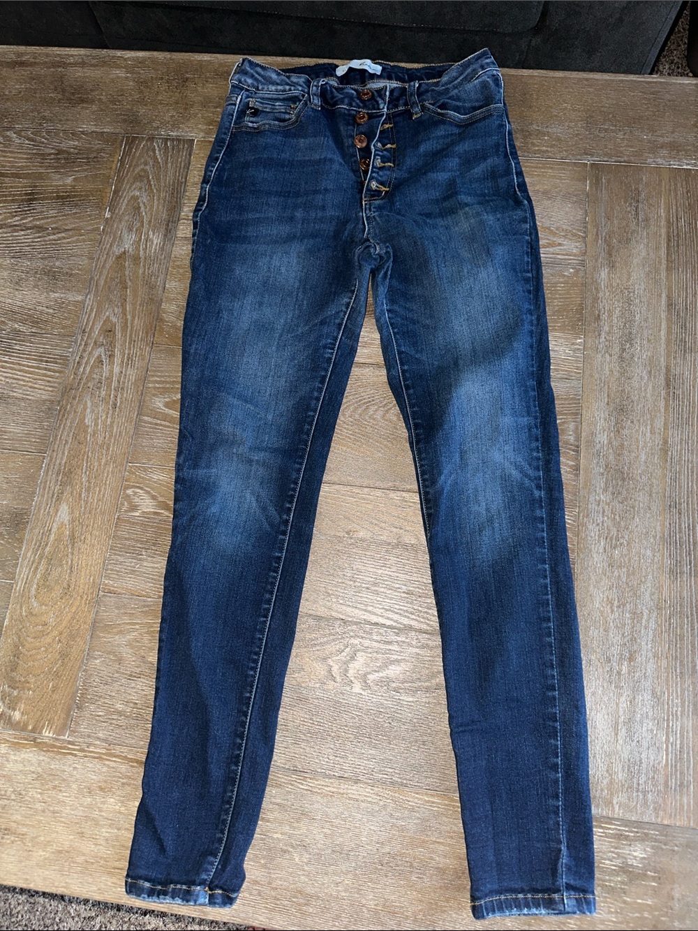 KanCan Dark Blue High-Rise Skinny Jeans with Button Fly women’s size 28